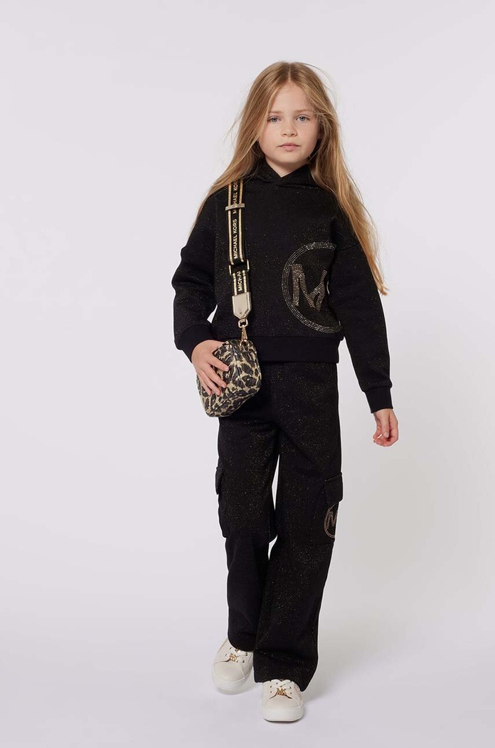 Detské tepláky Michael Kors pletenina čierna R30183.156