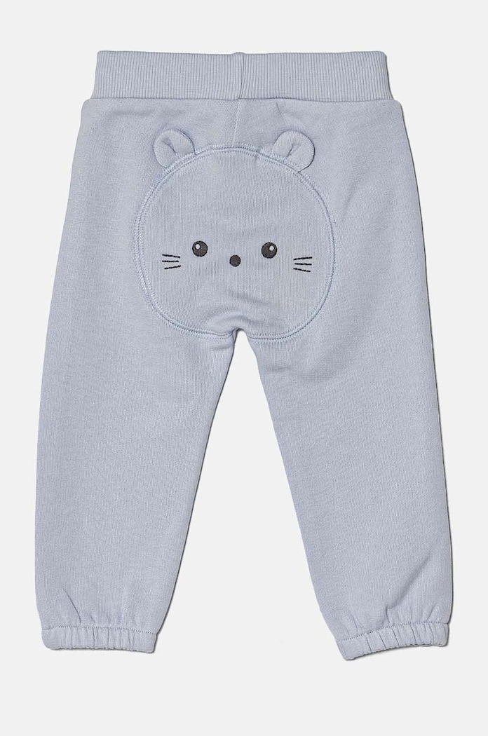 United Colors of Benetton pantaloni de trening din bumbac pentru bebeluși 3J70AF01T.W.Seasonal albastru AW24