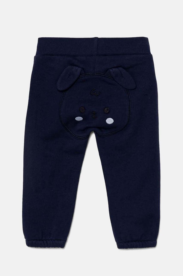 Pamučni donji dio trenirke za bebe United Colors of Benetton pletivo mornarsko plava 3J70AF01T.W.Seasonal