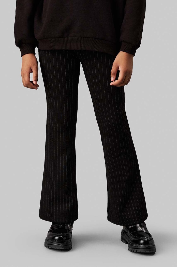 Детски панталон Calvin Klein Jeans PINSTRIPE FLARE IG0IG02734.9BYH. черен