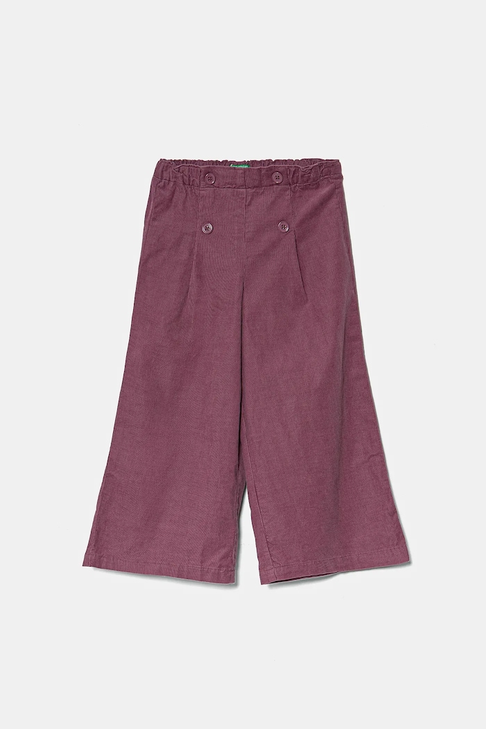 Dječje samtane hlače United Colors of Benetton bez uzorka ljubičasta 4O5GGF025.P.Seasonal