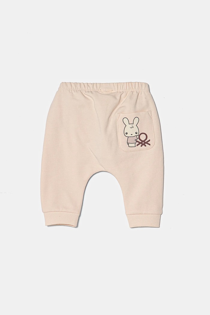 United Colors of Benetton spodnie dresowe niemowlęce z elastanem beżowy 35Q2AF023.G.W.Seasonal