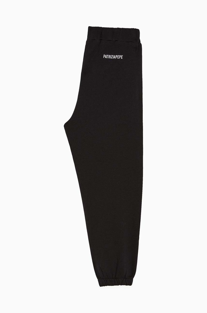 Παιδικό βαμβακερό παντελόνι Patrizia Pepe J046 7P0354 μαύρο AW24