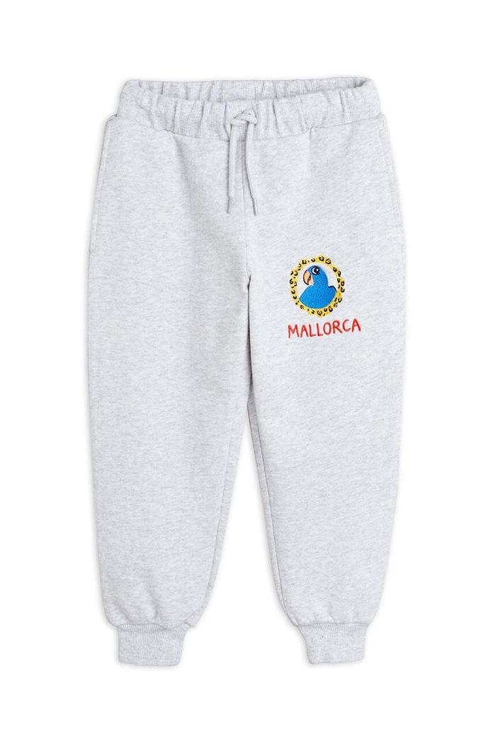 Dječji pamučni donji dio trenirke Mini Rodini Parrot 2463011594 siva AW24