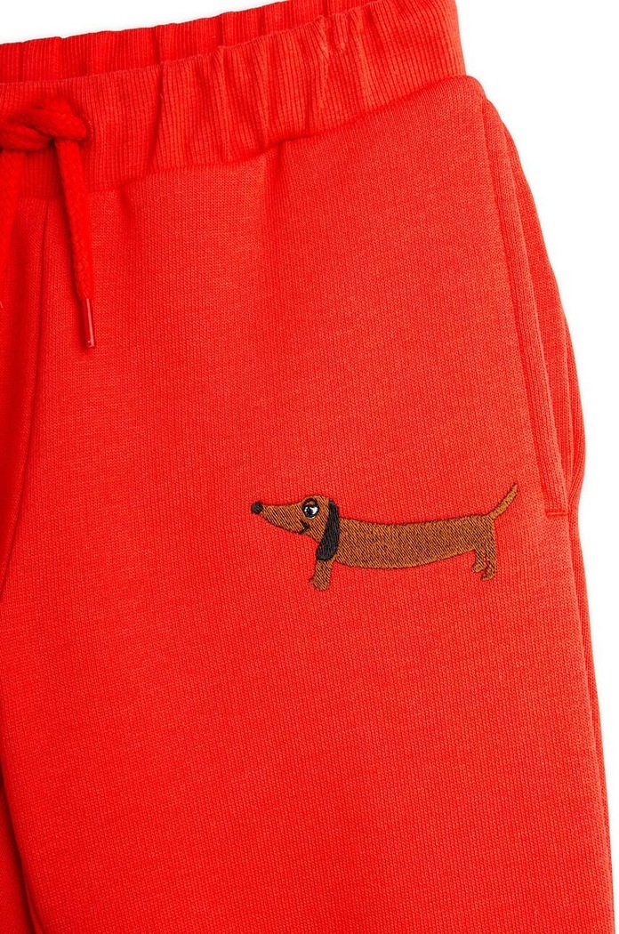Băieți Mini Rodini Pantaloni de trening din bumbac pentru copii Dog 2473012342 rosu