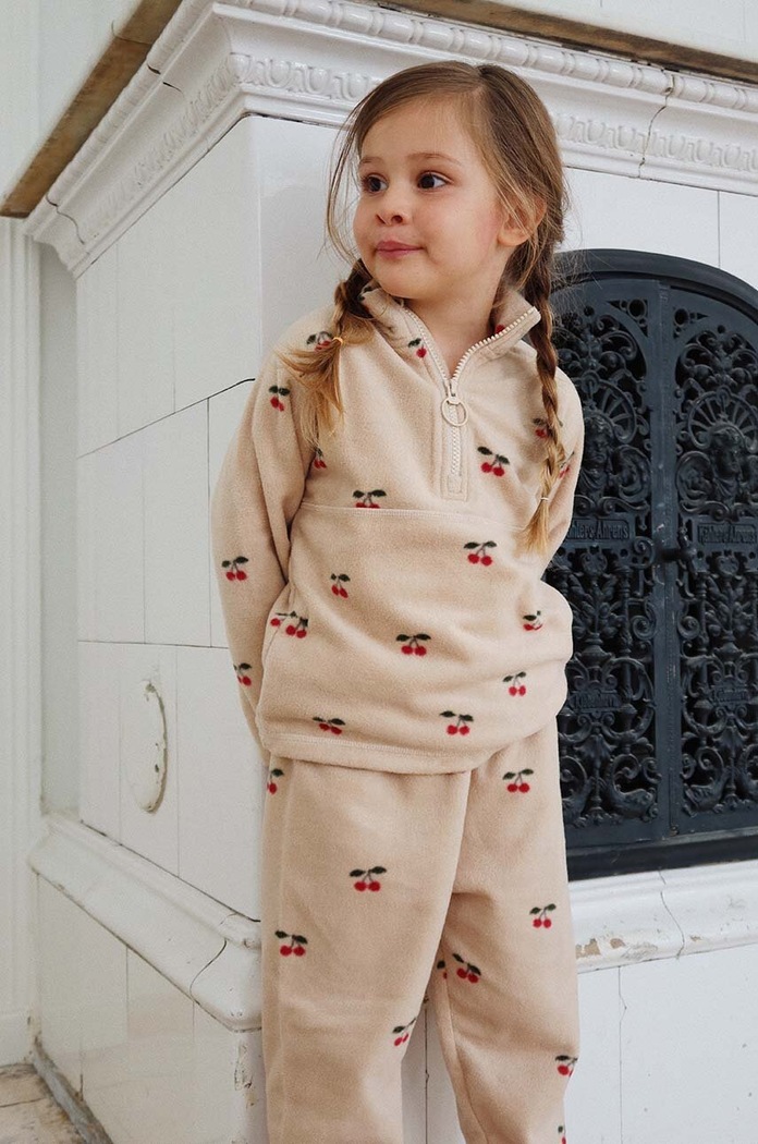 Dječji donji dio trenirke Konges Sløjd TAVI FLEECE PANTS GRS Planet friendly smeđa KS101300