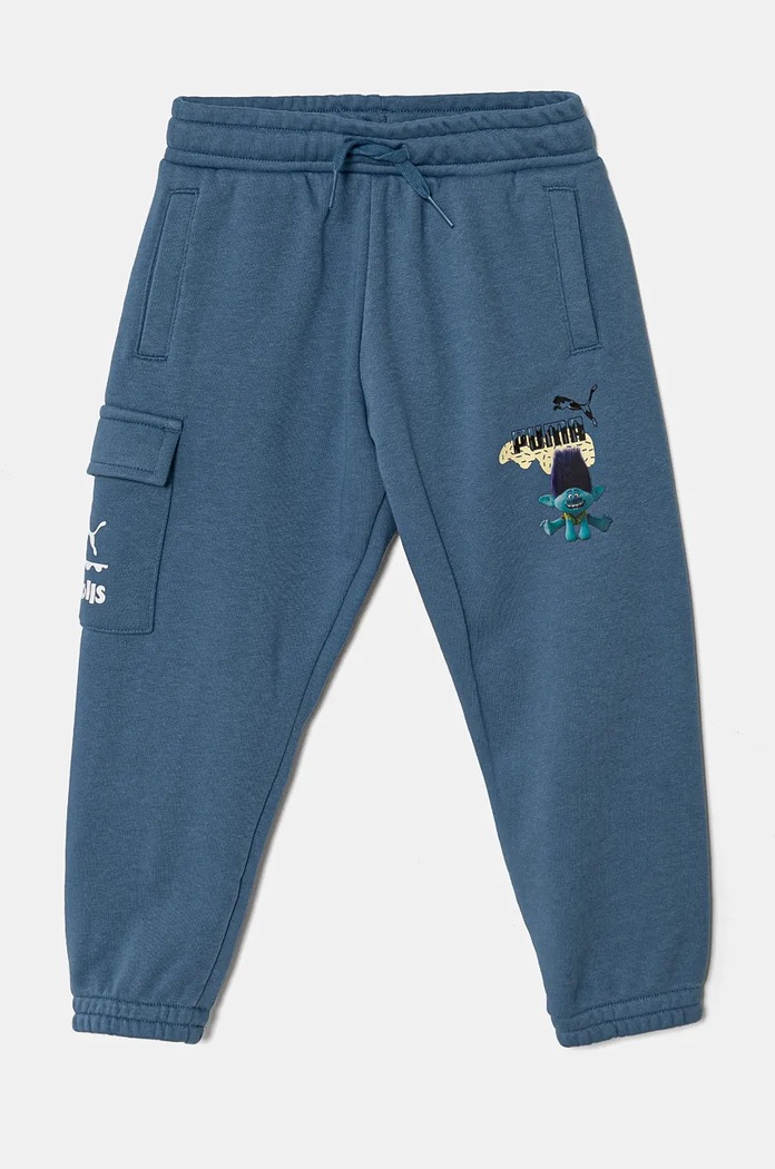 Detské tepláky Puma X TROLLS Cargo Pants TR pletenina modrá 627379