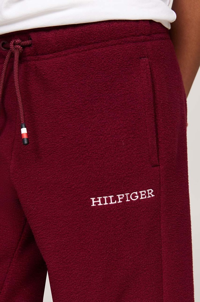 Детски спортен панталон Tommy Hilfiger U POLAR FLEECE SWEATPANTS бордо KS0KS00583.9BYH.