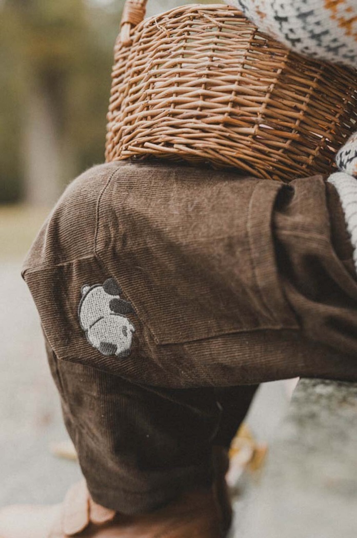 Dětské bavlněné kalhoty That's mine Frederik 117451 hnědá AW24