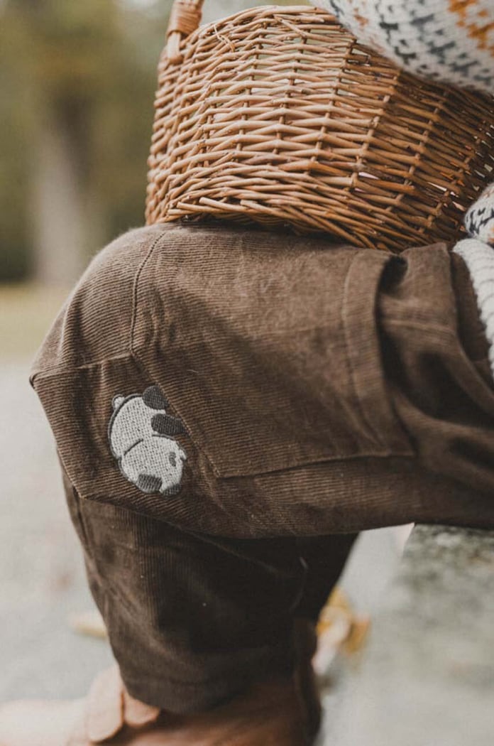 Dětské bavlněné kalhoty That's mine Frederik 117451 hnědá AW24