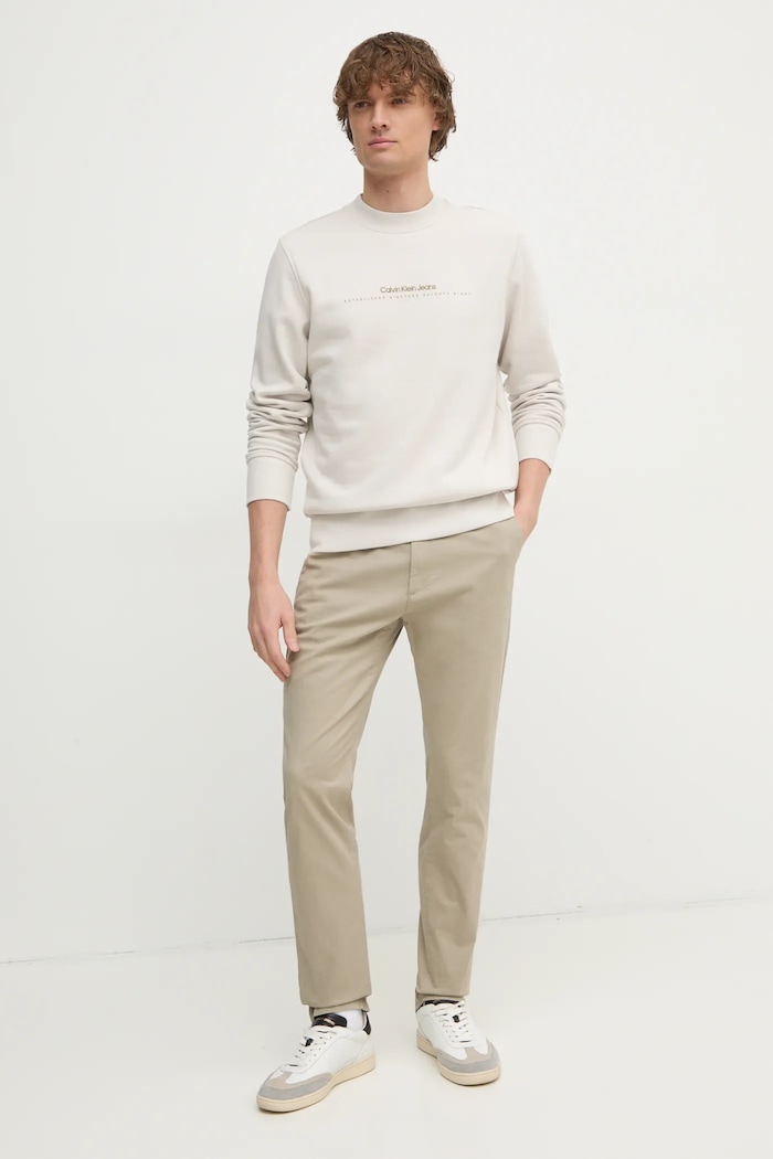 Calvin Klein spodnie K10K113696 beżowy SS25