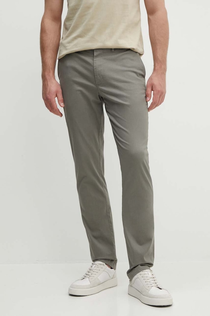 Kalhoty Tommy Hilfiger chinos šedá MW0MW35637
