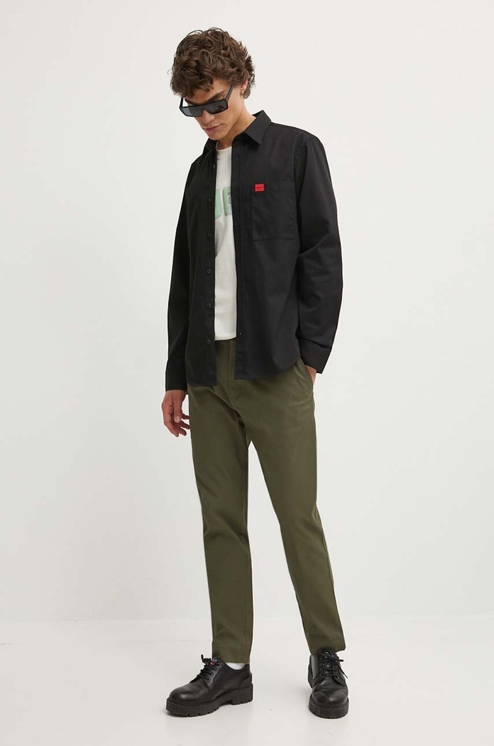 Kalhoty HUGO 50520704 hnědá AW24