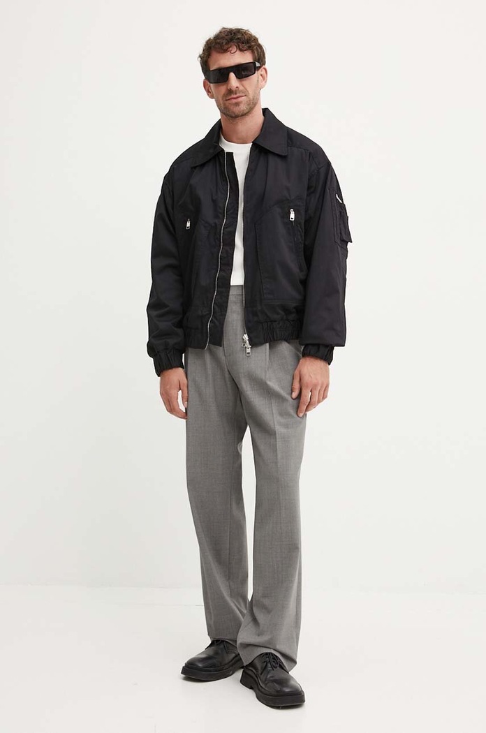 MSGM spodnie wełniane 3740MP13X.247506 szary AW24
