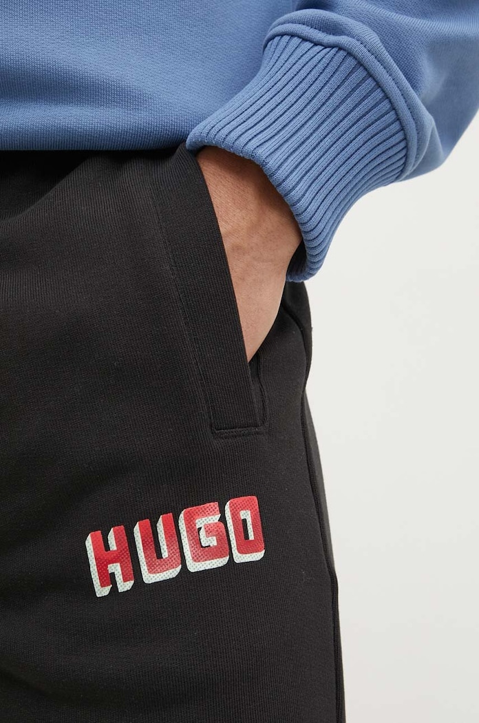 HUGO spodnie dresowe bawełniane czarny 50516657