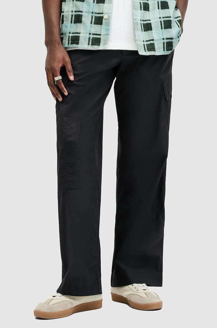 Bavlnené nohavice AllSaints VERGE M011TA čierna AW24