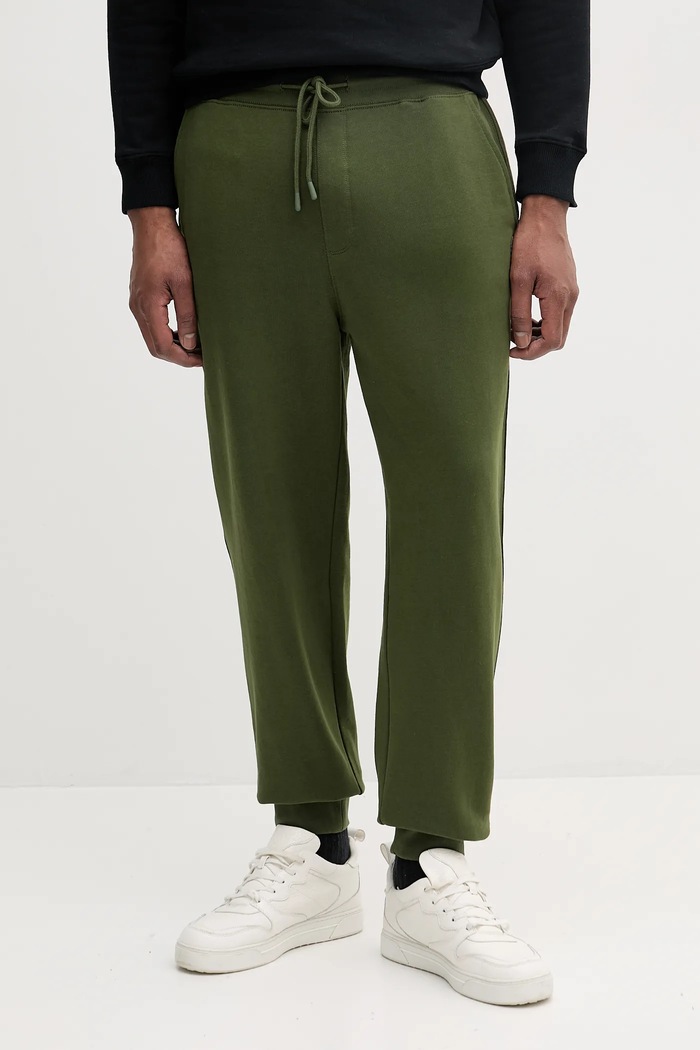 United Colors of Benetton spodnie dresowe bawełniane zielony 342ZUF01B