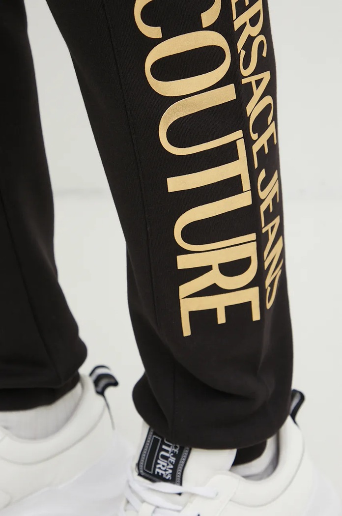 Versace Jeans Couture pantaloni de trening din bumbac negru 77GAAT05.CF00T