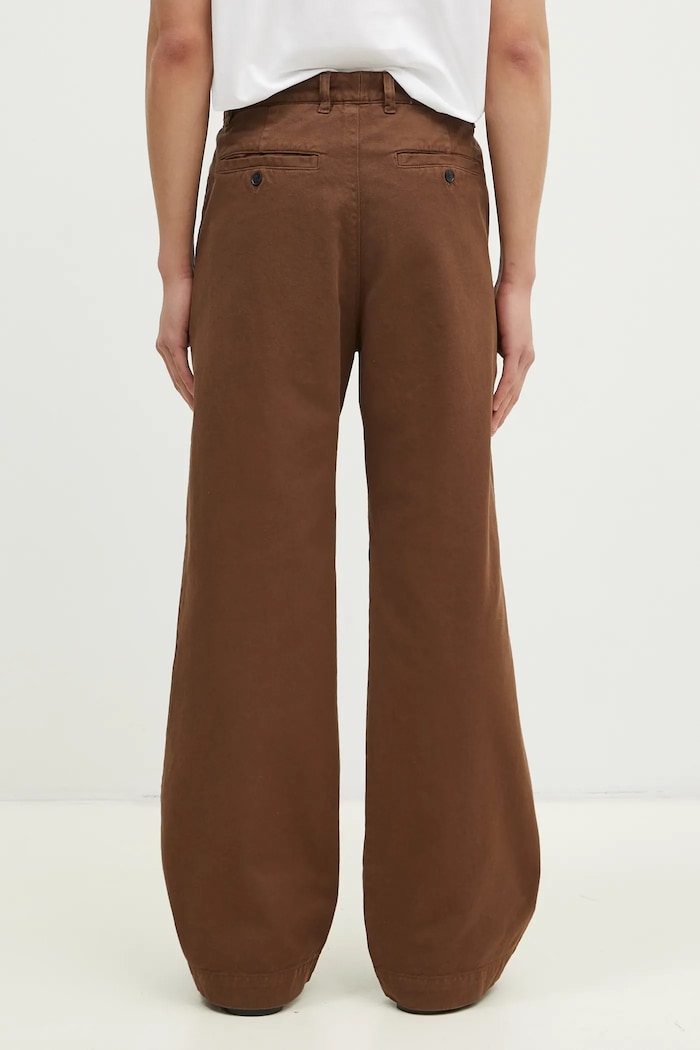 Abbigliamento Wood Wood pantaloni in cotone Fraser Pleated Chinos 12435001.5181 marrone