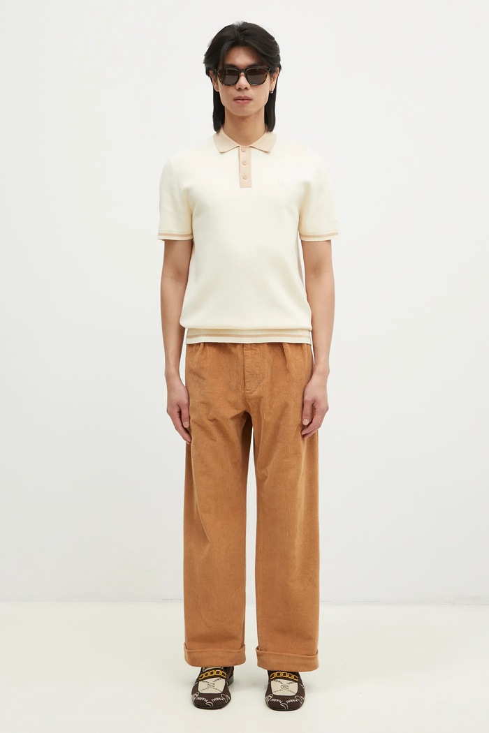 Manšestrové kalhoty Wood Wood Lawrence Trousers hnědá 12435012.5088