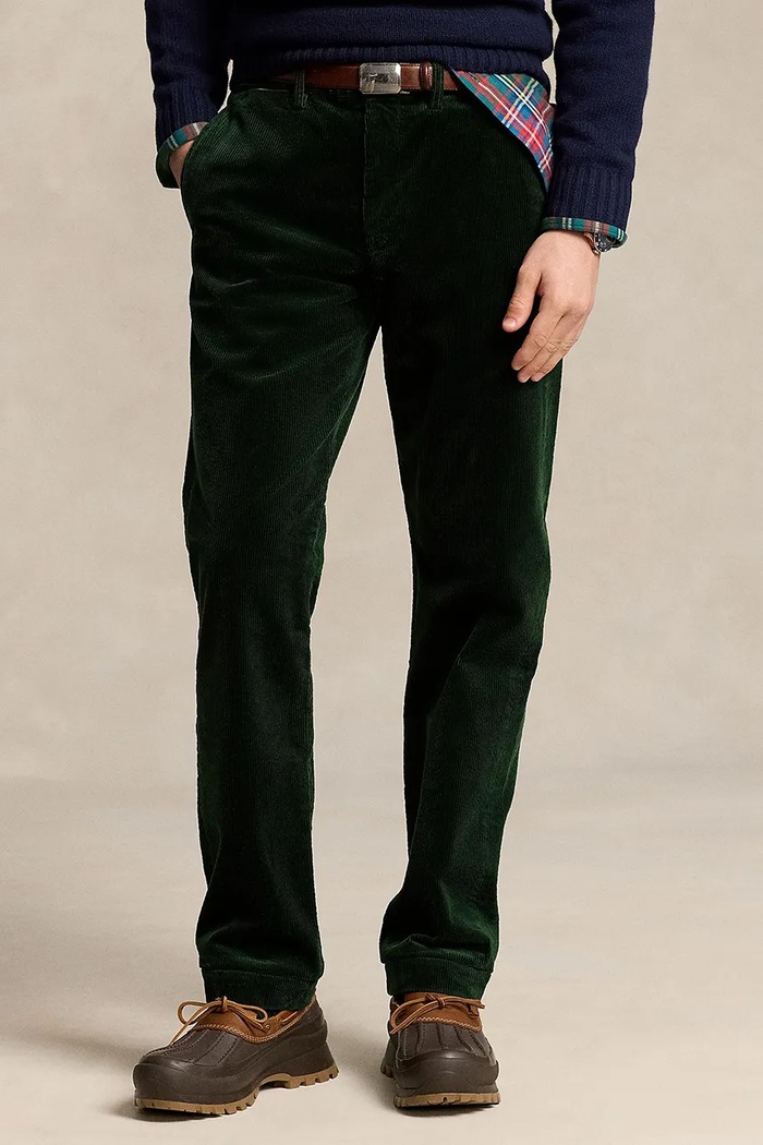 Polo Ralph Lauren pantaloni de catifea cord 710884820 verde AW25