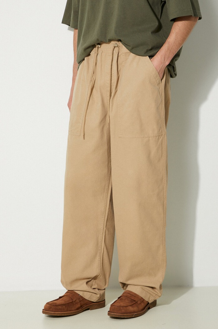 Bavlnené nohavice Vans Premium Classics LX Easy Trouser béžová VN000GZ2SQ71