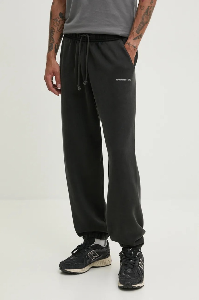 Abercrombie & Fitch spodnie dresowe dzianina czarny KI134.4047.903