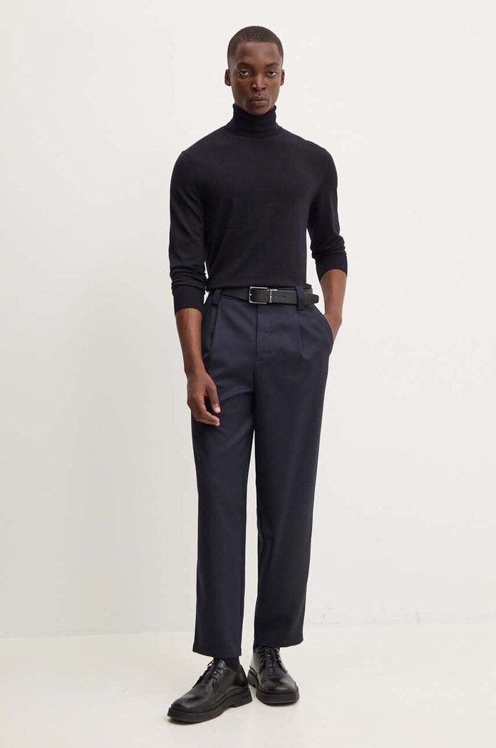 Vlněné kalhoty A.P.C. pantalon renato WOAPO.H08428 námořnická modř AW24