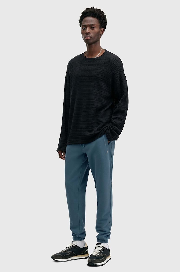 AllSaints tepláky pánské bavlněné RAVEN SWEATPANT pletenina modrá M031TA