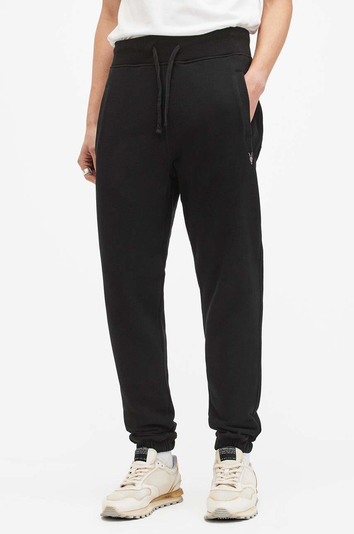 AllSaints muški pamukni donji dio trenirke RAVEN SWEATPANT M031TA crna AA00