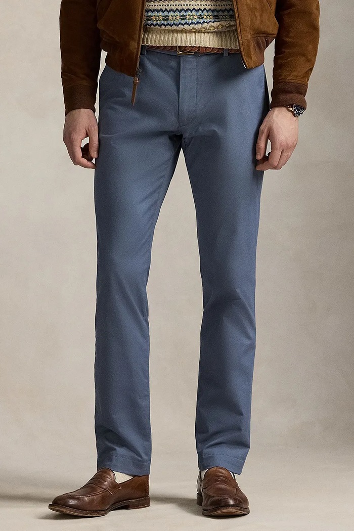 Polo Ralph Lauren nohavice slim fit pánske s bavlnou Slim Fit HDN Pant 710856719 modrá SS26