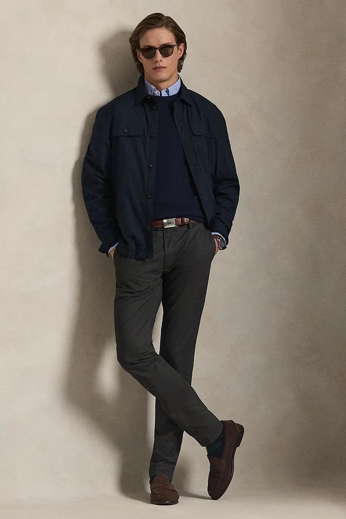 Дрехи Polo Ralph Lauren Slim Fit HDN Pant панталон slim fit от памук мъжки 710856719 сив