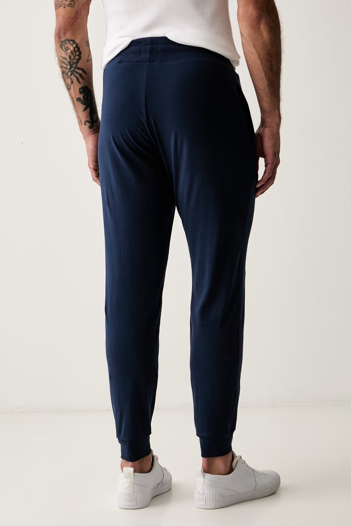 Abbigliamento HUGO pantaloni loungewear da uomo in cotone con elastan Laze Pants CW 50525246 blu navy