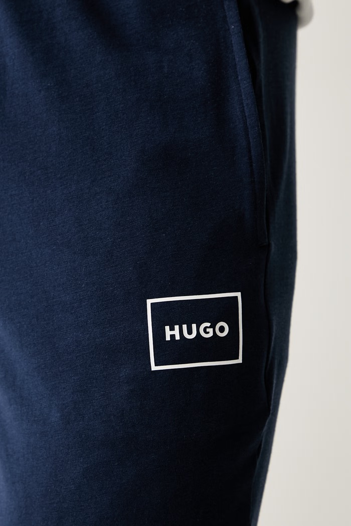 HUGO pantaloni loungewear da uomo in cotone con elastan Laze Pants CW blu navy 50525246