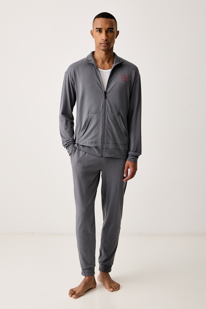 HUGO Pantaloni de loungewear pentru bărbați din bumbac cu elastan Laze Pants CW 50525246 gri SS26