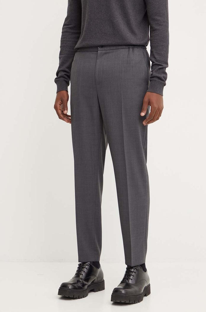 HUGO pantaloni din lana potrivit gri 50524937