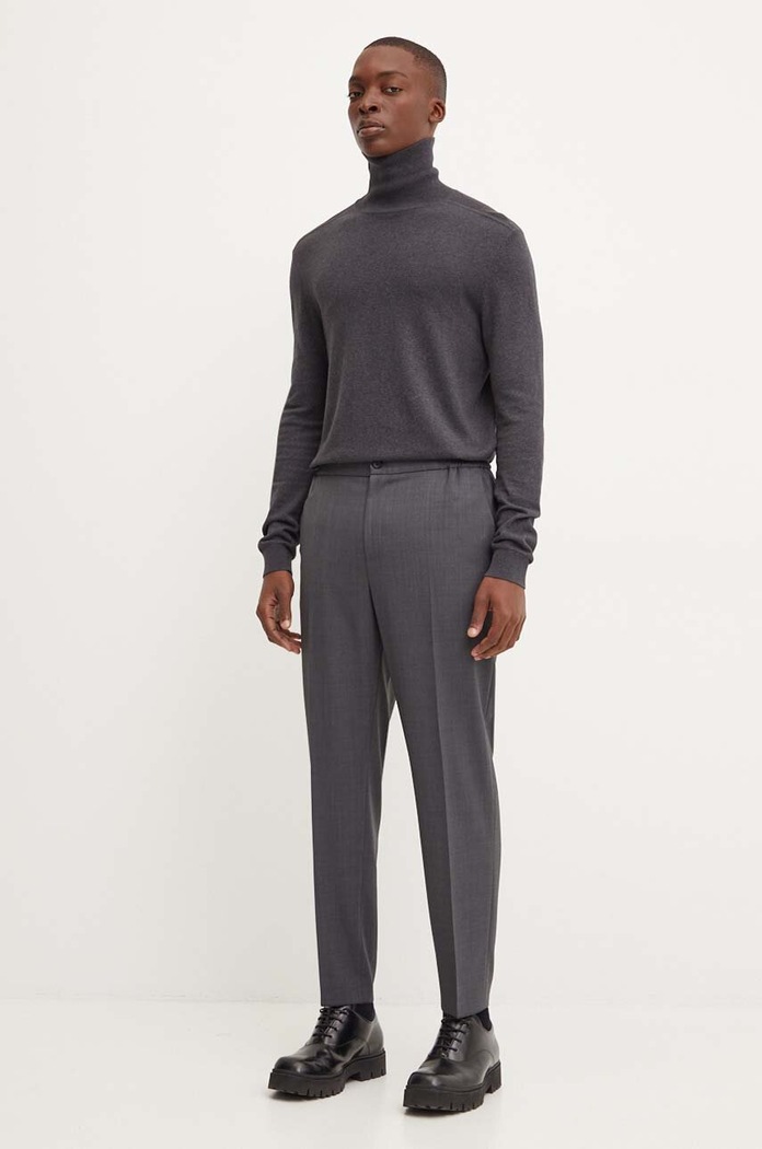 HUGO pantaloni din lana 50524937 gri AW24