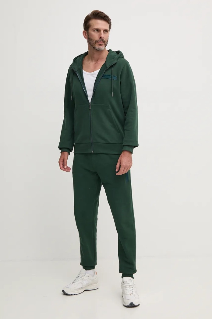 Calvin Klein spodnie dresowe bawełniane K10K113579 zielony AW24