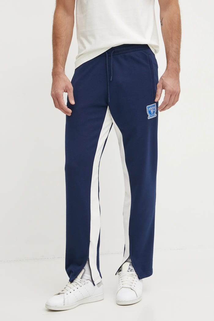 Παντελόνι φόρμας adidas Originals πλεκτό ύφασμα σκούρο μπλε IW3239