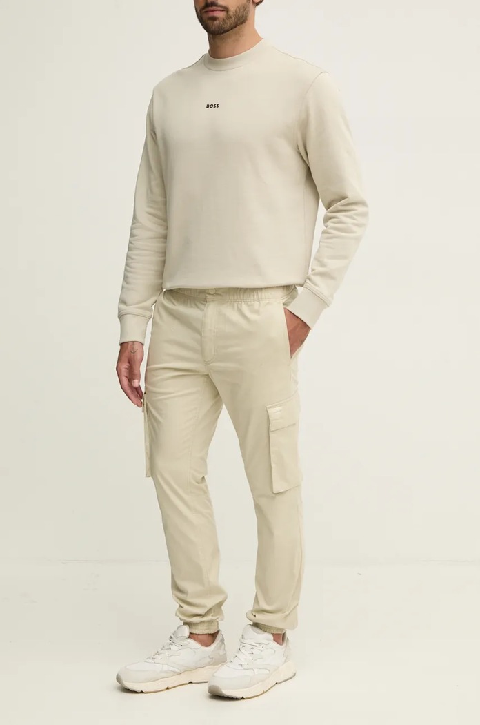 Παντελόνι Calvin Klein Jeans με ελαστάν μπεζ J30J326438