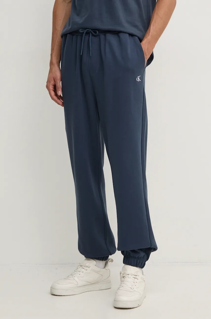 Памучен спортен панталон Calvin Klein Jeans памук син J30J326881