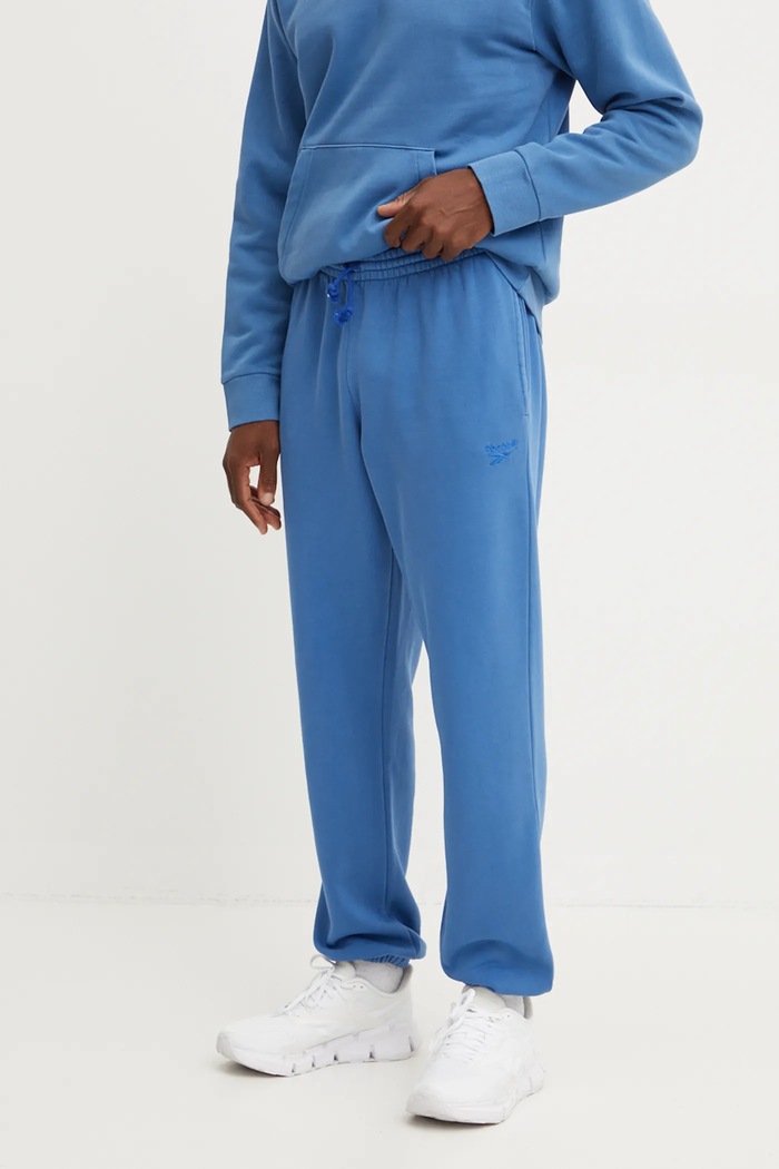 Спортен панталон Reebok Identity Washed трикотаж син 100205488