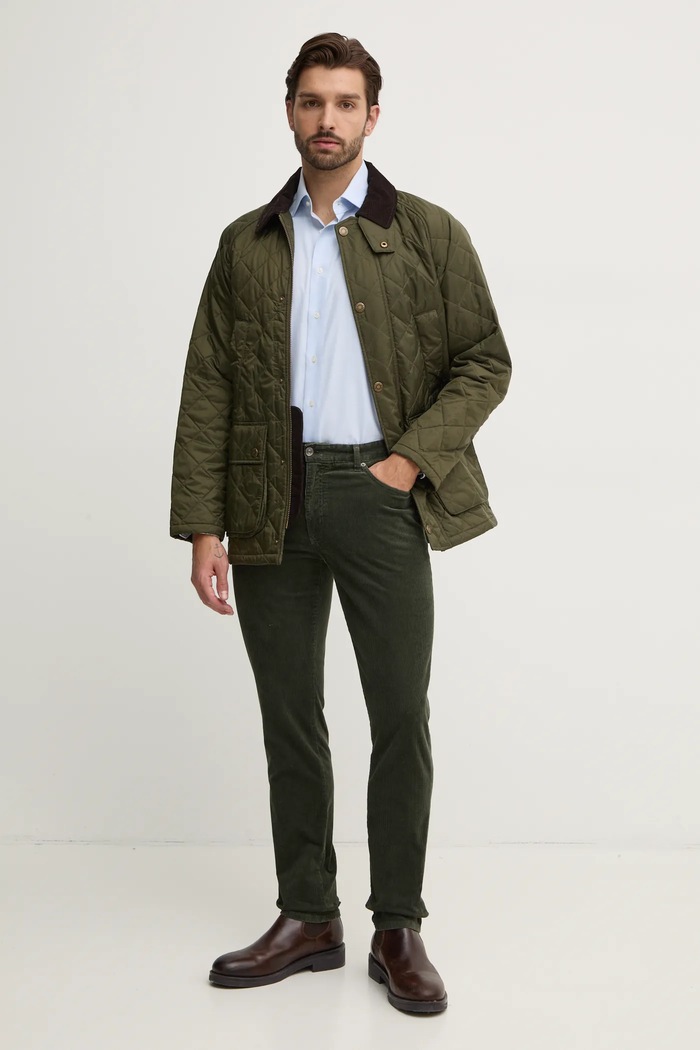 Tommy Hilfiger spodnie sztruksowe MW0MW36696 zielony AW24