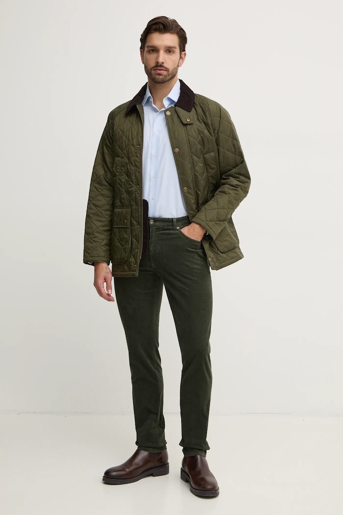 Tommy Hilfiger spodnie sztruksowe MW0MW36696 zielony AW24