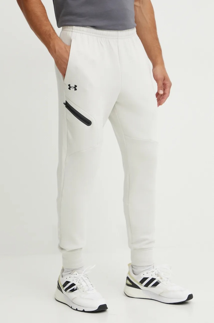 Under Armour trenirka moška Unstoppable Fleece Z elastanom bež 1389353