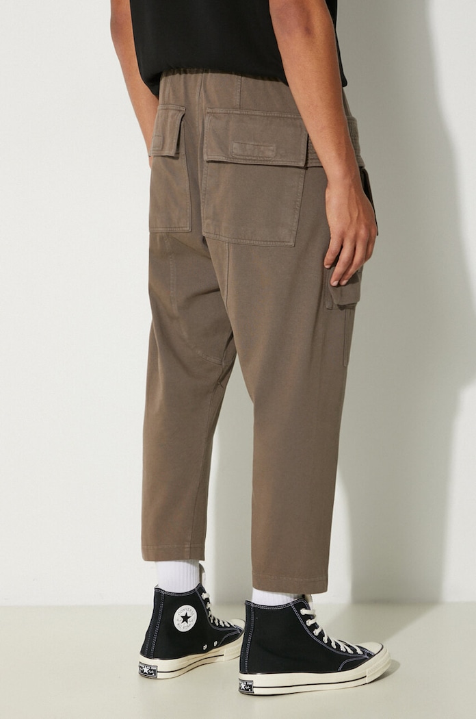 Clothing Rick Owens cotton joggers Creatch Cargo Cropped Drawstring DU02D2371.RIG gray