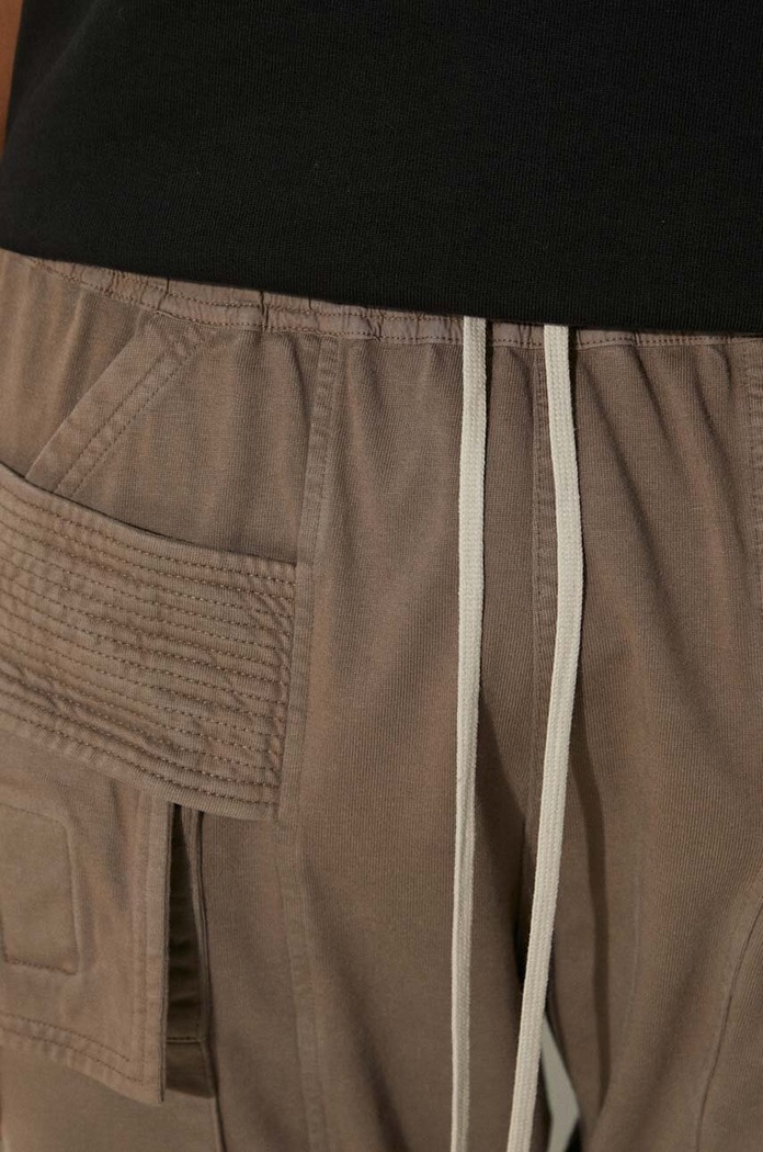 Rick Owens cotton joggers Creatch Cargo Cropped Drawstring DU02D2371.RIG gray