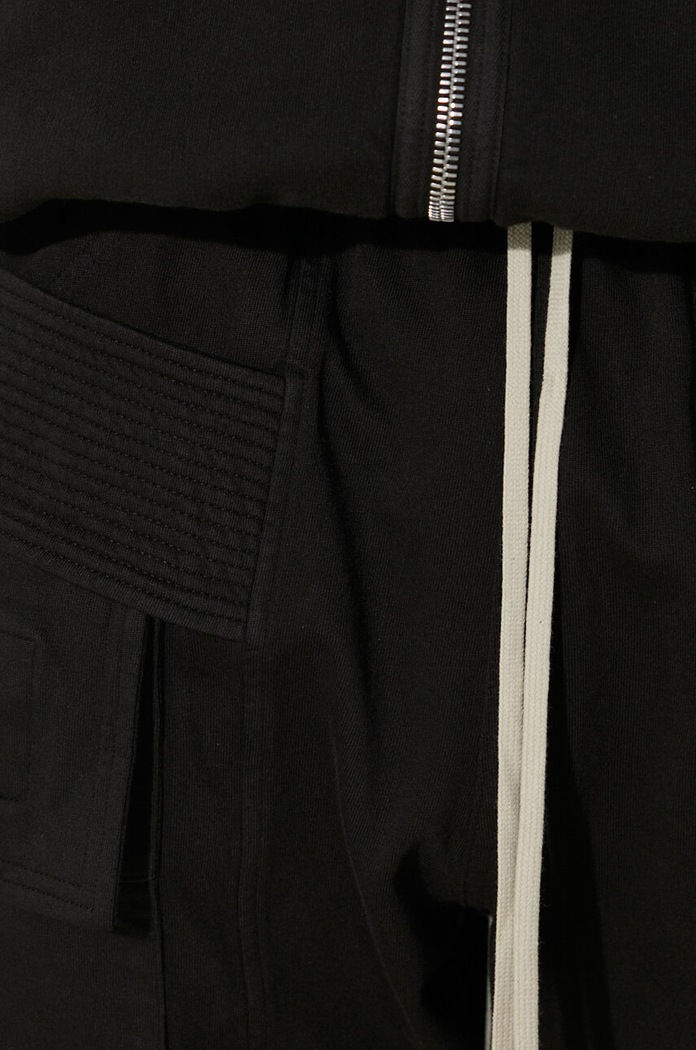 Rick Owens pantaloni della tuta di cotone Creatch Cargo Cropped Drawstring DU02D2371.RIG nero