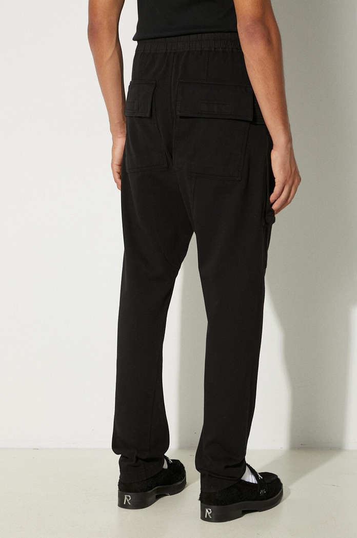 Clothing Rick Owens cotton joggers Creatch Cargo Drawstring DU02D2376.RIG black