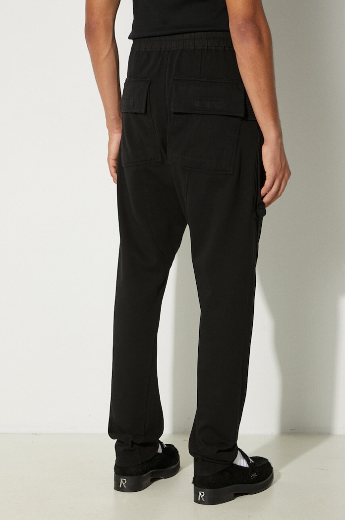 Clothing Rick Owens cotton joggers Creatch Cargo Drawstring DU02D2376.RIG black